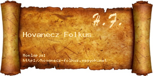 Hovanecz Folkus névjegykártya